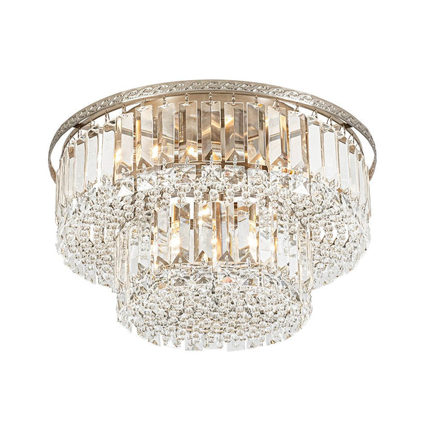 Chandelierias - Glam Tiered Cake - shaped Faceted Crystal Flush Mount - Flush Mount - 5 - Light -