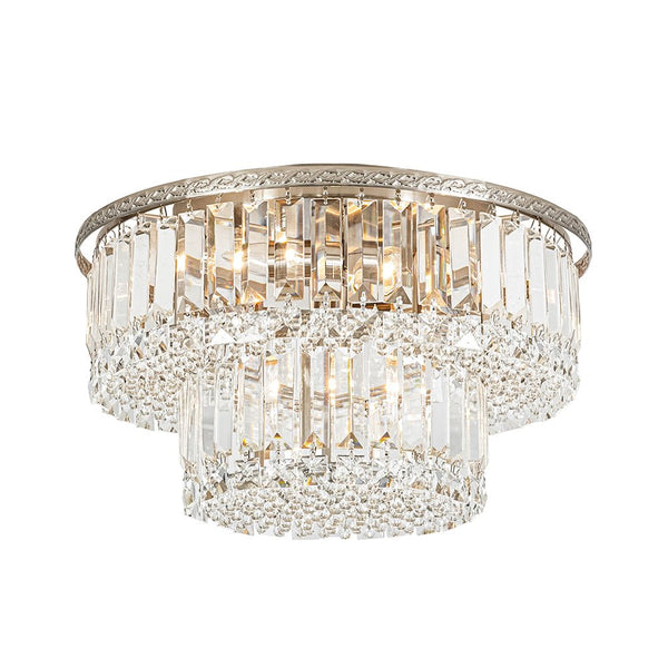Chandelierias - Glam Tiered Cake - shaped Faceted Crystal Flush Mount - Flush Mount - 5 - Light -