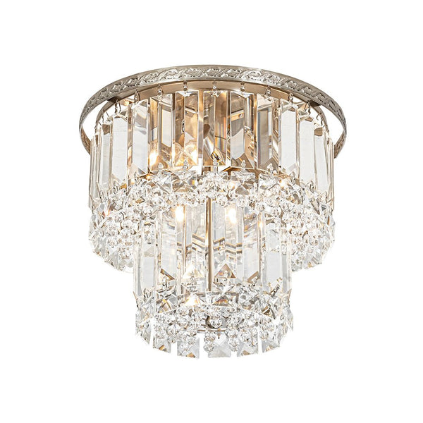 Chandelierias - Glam Tiered Cake - shaped Faceted Crystal Flush Mount - Flush Mount - 5 - Light -
