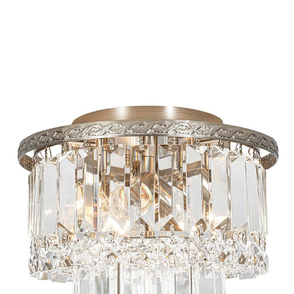 Chandelierias - Glam Tiered Cake - shaped Faceted Crystal Flush Mount - Flush Mount - 5 - Light -