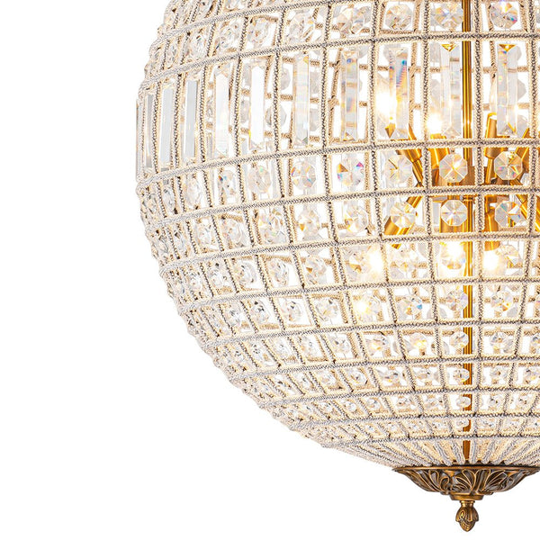 Chandelierias - Gorgeous Entangled Beads Faceted Crystal Globe Pendant - Chandeliers - 1 - Light -