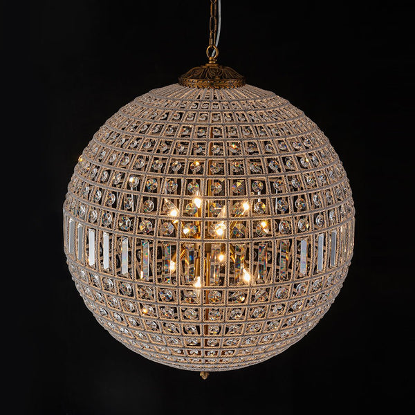 Chandelierias - Gorgeous Entangled Beads Faceted Crystal Globe Pendant - Chandeliers - 1 - Light -