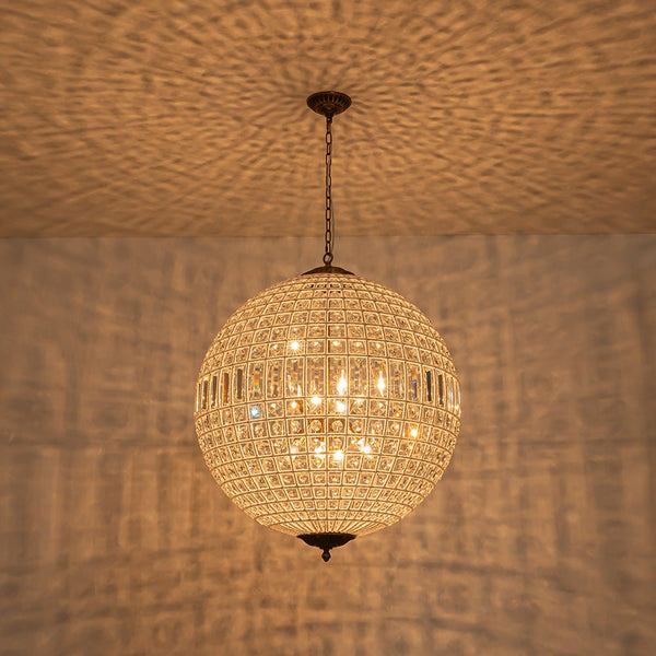 Chandelierias - Gorgeous Entangled Beads Faceted Crystal Globe Pendant - Chandeliers - 1 - Light -