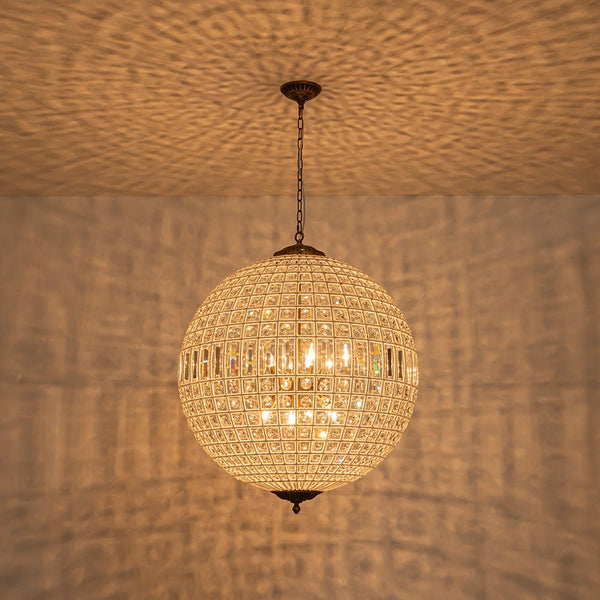 Chandelierias - Gorgeous Entangled Beads Faceted Crystal Globe Pendant - Chandeliers - 1 - Light -