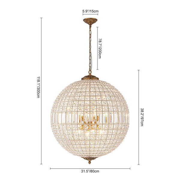 Chandelierias - Gorgeous Entangled Beads Faceted Crystal Globe Pendant - Chandeliers - 1 - Light -
