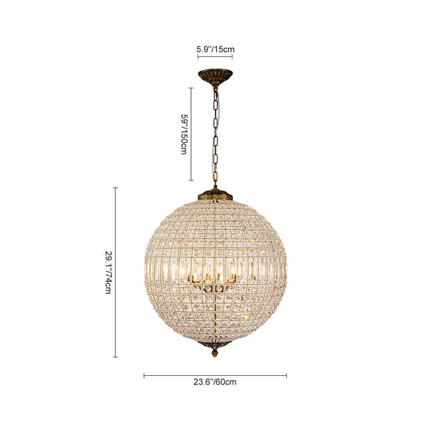 Chandelierias - Gorgeous Entangled Beads Faceted Crystal Globe Pendant - Chandeliers - 1 - Light -