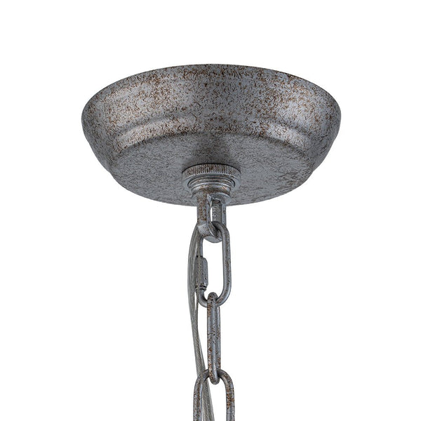 Chandelierias - Gorgeous Rusty Silver Sparkling Crystal Globe Pendant - Pendant - 4 Bulbs -