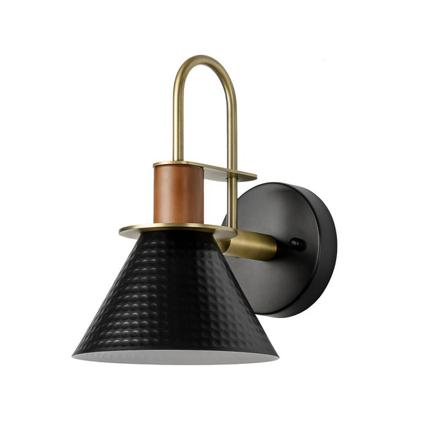 Chandelierias - Industrial 1 - Light hammered Horn Shape Wall Sconce - Wall Light - Brass -
