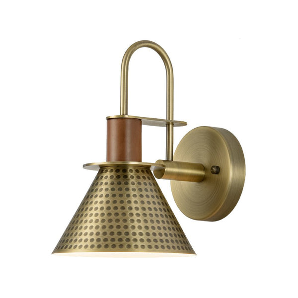 Chandelierias - Industrial 1 - Light hammered Horn Shape Wall Sconce - Wall Light - Brass -