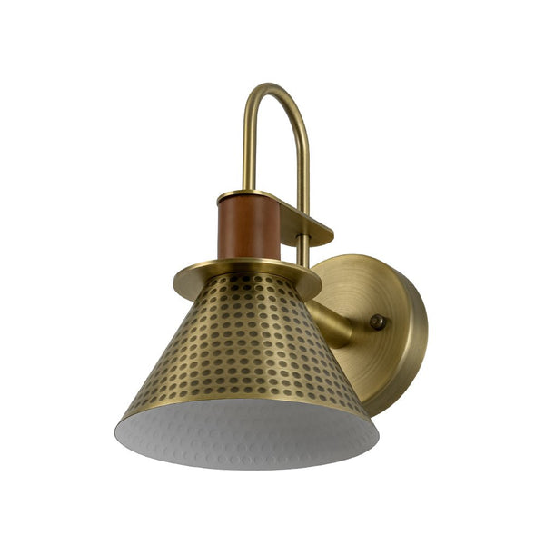 Chandelierias - Industrial 1 - Light hammered Horn Shape Wall Sconce - Wall Light - Brass -