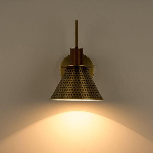 Chandelierias - Industrial 1 - Light hammered Horn Shape Wall Sconce - Wall Light - Brass -