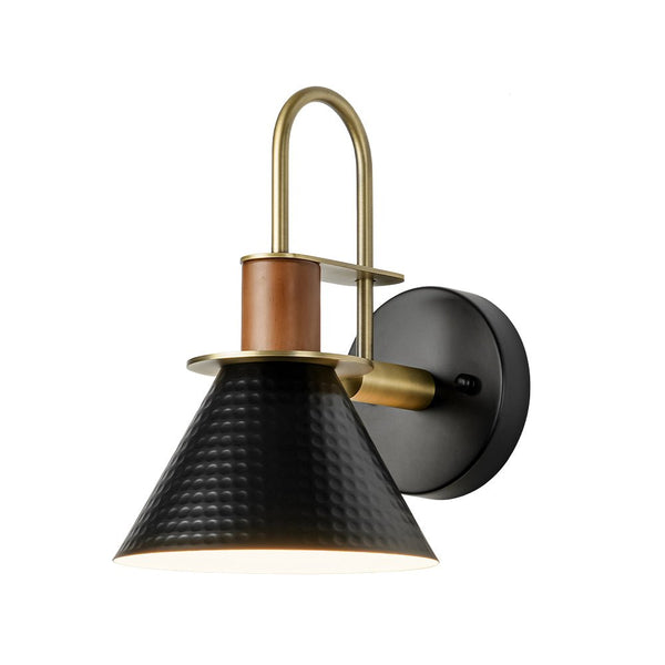 Chandelierias - Industrial 1 - Light hammered Horn Shape Wall Sconce - Wall Light - Brass -