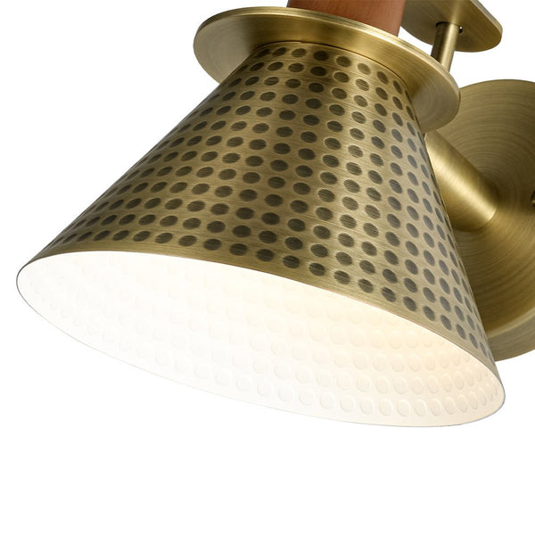 Chandelierias - Industrial 1 - Light hammered Horn Shape Wall Sconce - Wall Light - Brass -