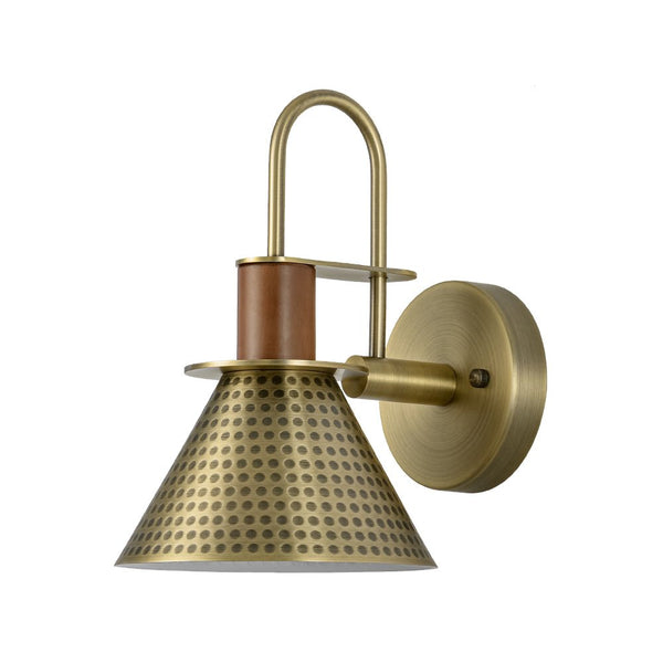 Chandelierias - Industrial 1 - Light hammered Horn Shape Wall Sconce - Wall Light - Brass -