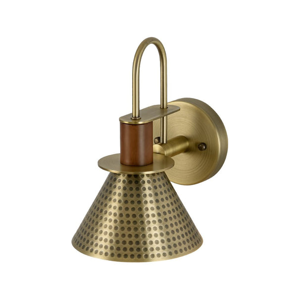 Chandelierias - Industrial 1 - Light hammered Horn Shape Wall Sconce - Wall Light - Brass -
