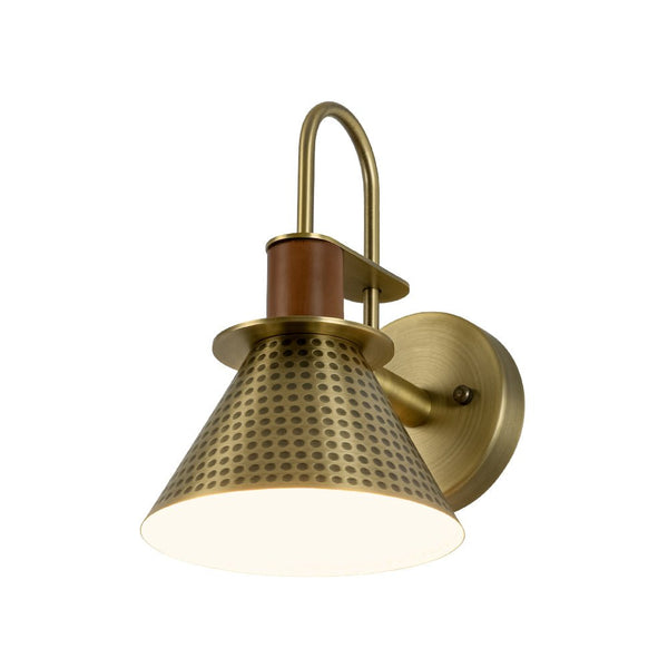 Chandelierias - Industrial 1 - Light hammered Horn Shape Wall Sconce - Wall Light - Brass -