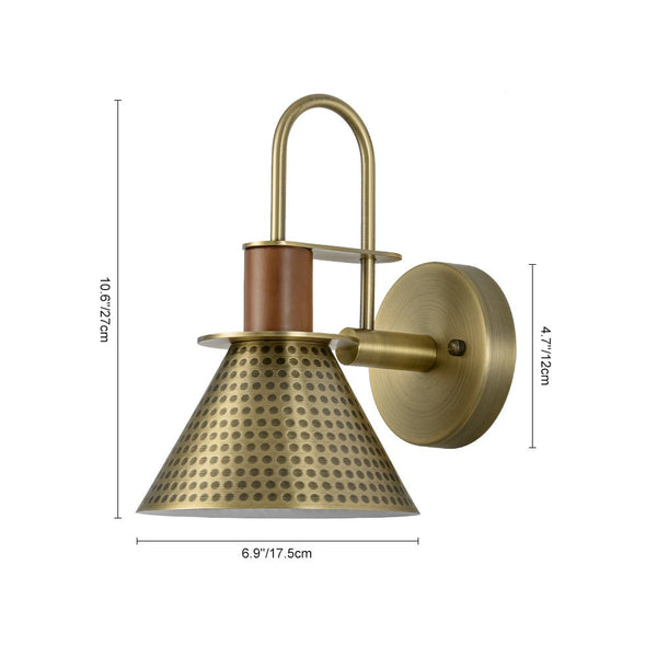 Chandelierias - Industrial 1 - Light hammered Horn Shape Wall Sconce - Wall Light - Brass -