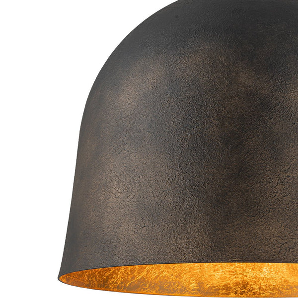 Chandelierias - Industrial Antique Style 1 - Light Metal Dome Pendant - Pendant - Black -