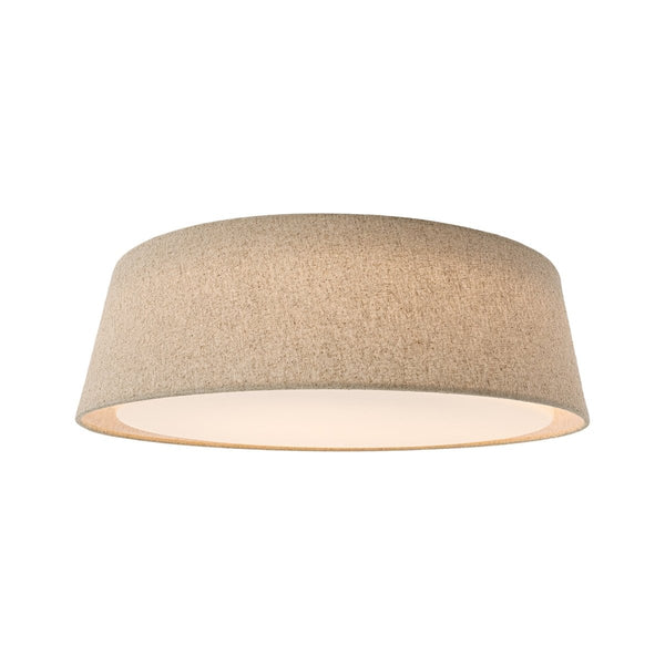 Chandelierias-Linen Fabric Dimmable LED Opal Glass Tapered Drum Flush Mount-Flush Mount-Oatmeal-