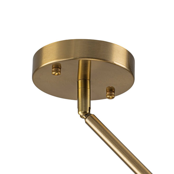 Chandelierias - Luxury 6 - Light Alabaster Stone Sunburst Sphere Chandelier - Chandeliers - Brass -