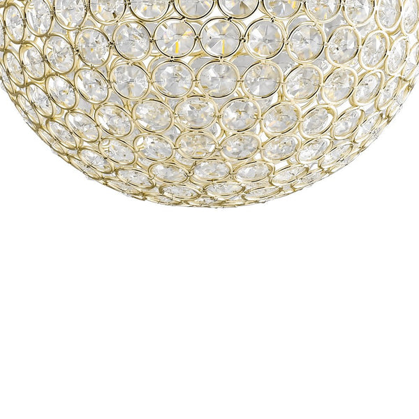 Chandelierias - Luxury Single - Light Glitter Crystal Accents Orb Pendant - Pendant - Polished Gold -