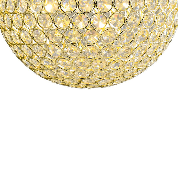 Chandelierias - Luxury Single - Light Glitter Crystal Accents Orb Pendant - Pendant - Polished Gold -