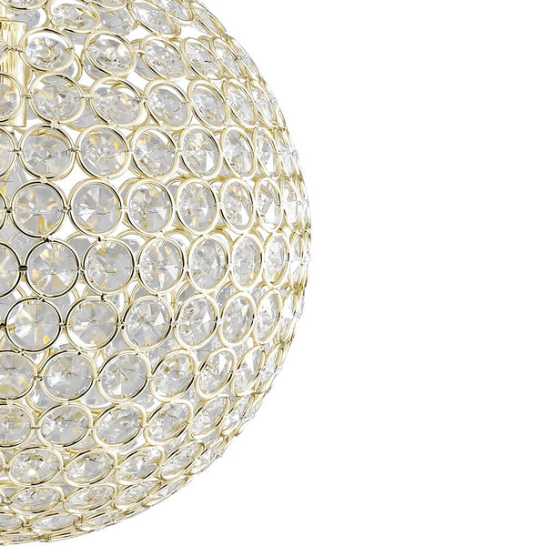 Chandelierias - Luxury Single - Light Glitter Crystal Accents Orb Pendant - Pendant - Polished Gold -