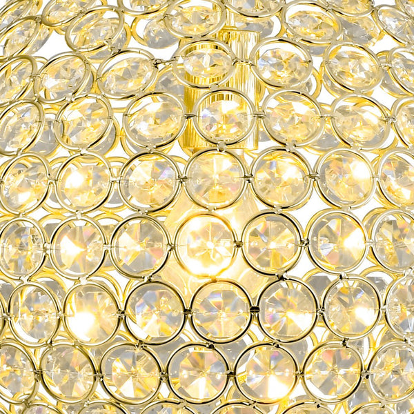 Chandelierias - Luxury Single - Light Glitter Crystal Accents Orb Pendant - Pendant - Polished Gold -