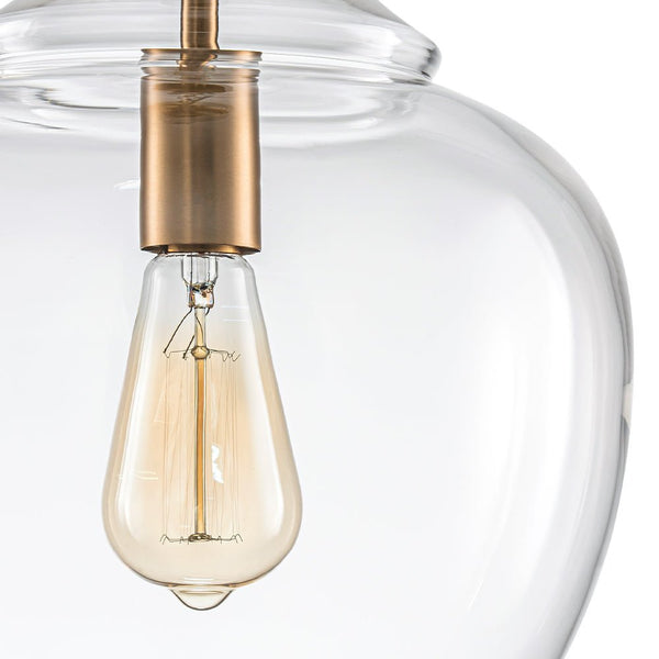 Chandelierias - Mid - century 1 - Light Hand - blown Sculptural Glass Pendant - Chandelier - Black -
