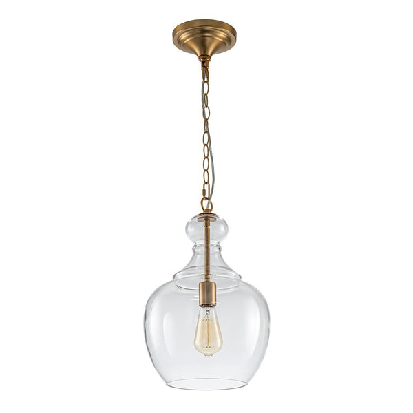 Chandelierias - Mid - century 1 - Light Hand - blown Sculptural Glass Pendant - Chandelier - Black -