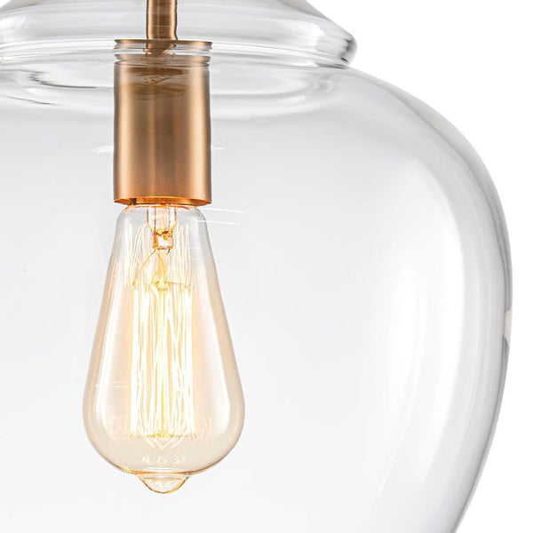 Chandelierias - Mid - century 1 - Light Hand - blown Sculptural Glass Pendant - Chandelier - Black -