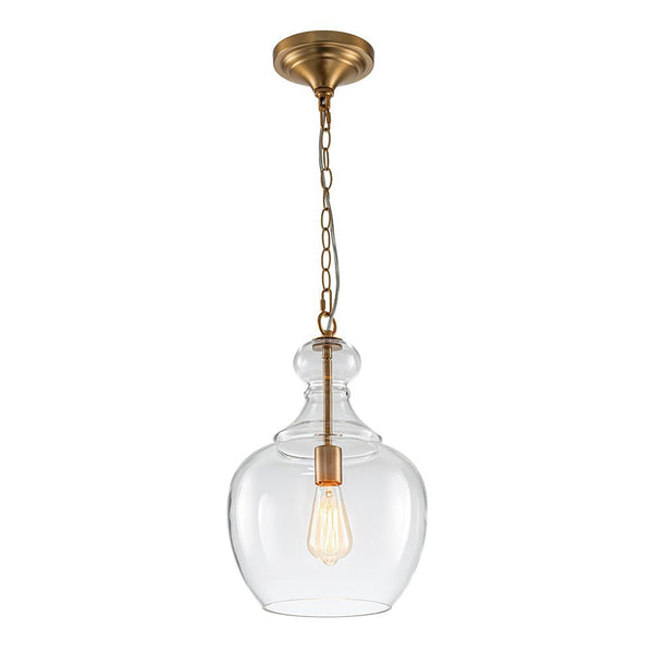 Chandelierias - Mid - century 1 - Light Hand - blown Sculptural Glass Pendant - Chandelier - Black -