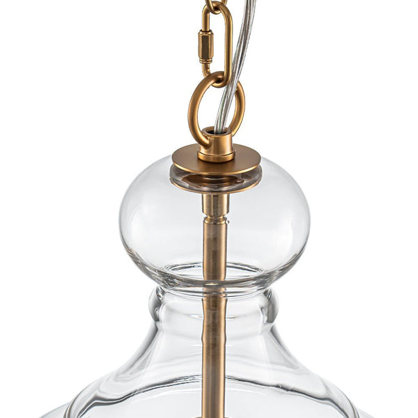 Chandelierias - Mid - century 1 - Light Hand - blown Sculptural Glass Pendant - Chandelier - Black -