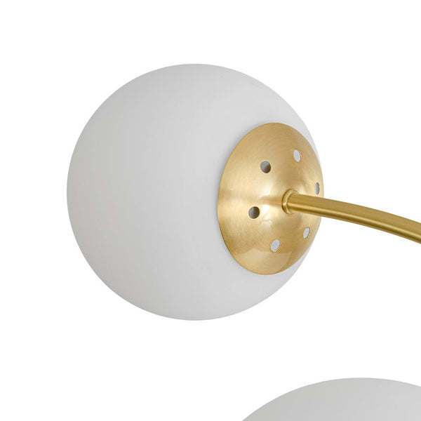 Chandelierias - Mid - century 12 - Light Firework Blooming Frosted Glass Globe Chandelier - Chandelier - Brass -