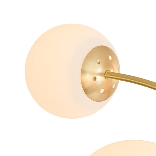 Chandelierias - Mid - century 12 - Light Firework Blooming Frosted Glass Globe Chandelier - Chandelier - Brass -