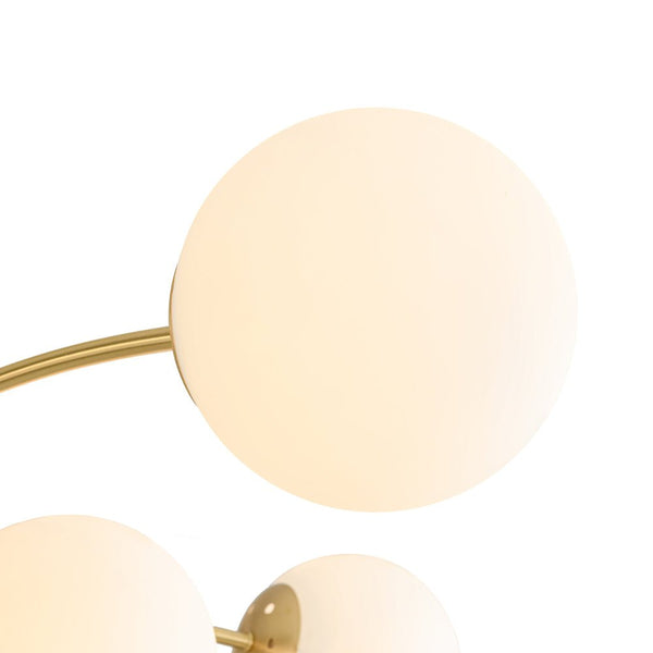 Chandelierias - Mid - century 12 - Light Firework Blooming Frosted Glass Globe Chandelier - Chandelier - Brass -
