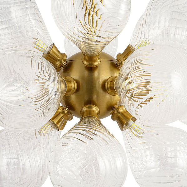Chandelierias - Mid - century 18 - Light Crafted Swirl Balloon Glass Chandelier - Chandeliers - Clear -