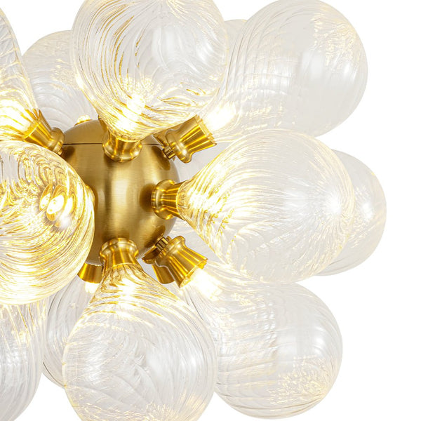 Chandelierias - Mid - century 18 - Light Crafted Swirl Balloon Glass Chandelier - Chandeliers - Clear -