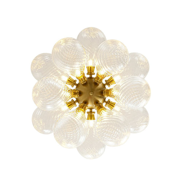 Chandelierias - Mid - century 18 - Light Crafted Swirl Balloon Glass Chandelier - Chandeliers - Clear -