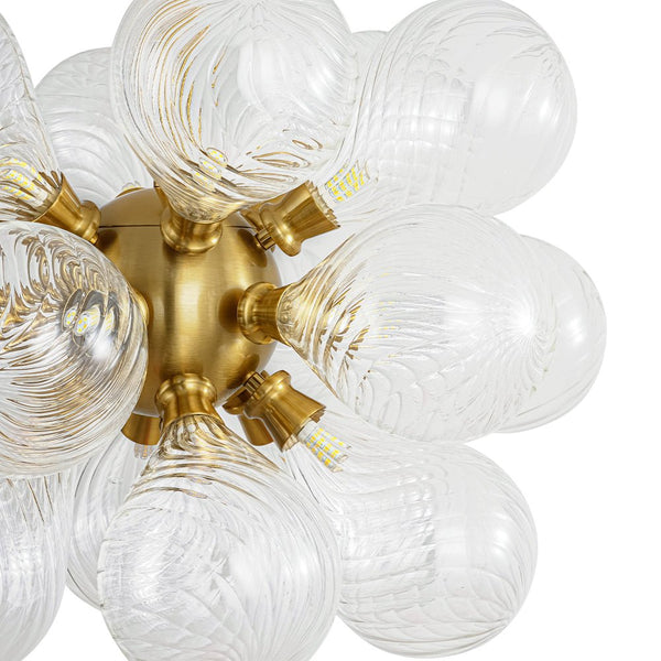 Chandelierias - Mid - century 18 - Light Crafted Swirl Balloon Glass Chandelier - Chandeliers - Clear -