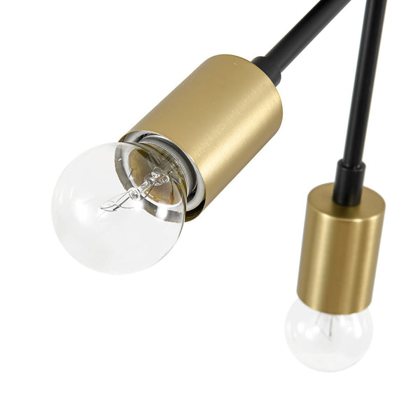 Chandelierias - Mid - century 3 - Light Petite Black Brass Sputnik Semi - Flush Mount - Semi Flush - Black & Brass -