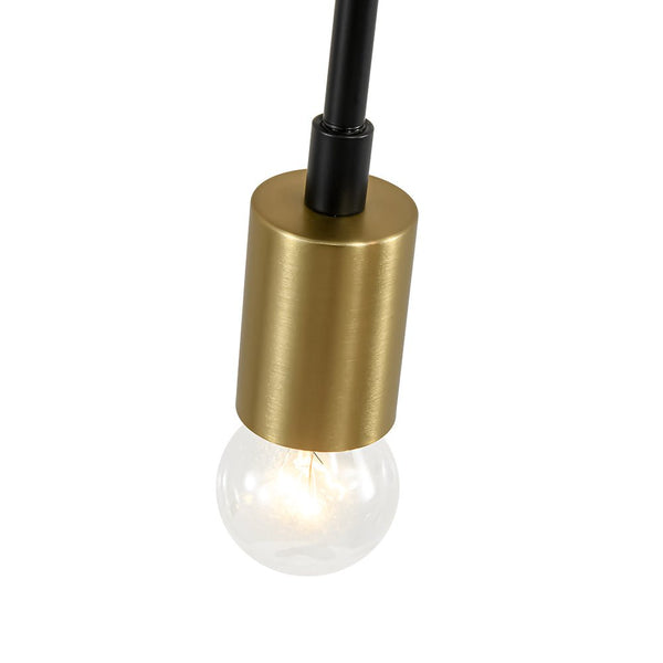 Chandelierias - Mid - century 3 - Light Petite Black Brass Sputnik Semi - Flush Mount - Semi Flush - Black & Brass -