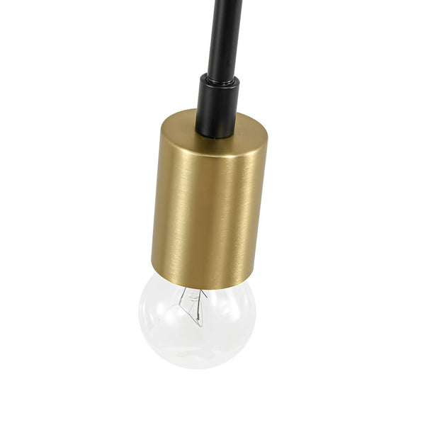 Chandelierias - Mid - century 3 - Light Petite Black Brass Sputnik Semi - Flush Mount - Semi Flush - Black & Brass -