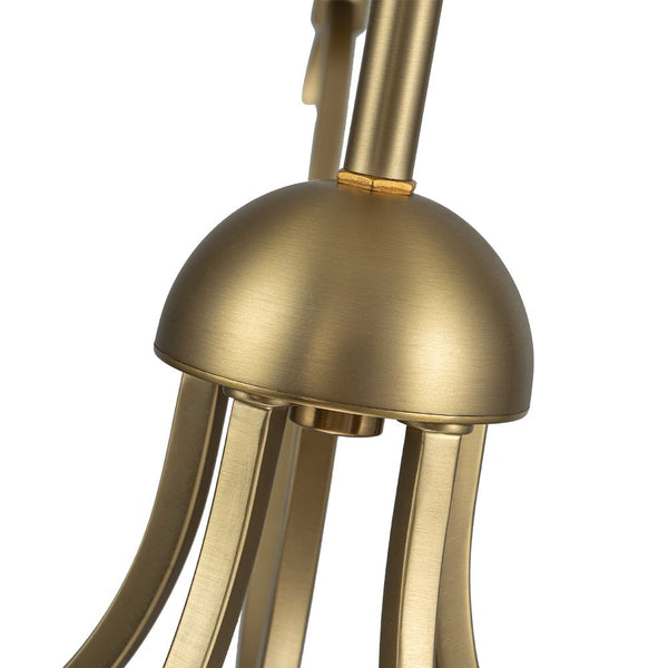 Chandelierias - Mid - century 5 - Light Candle Style Swooping Arm Chandelier - Chandelier - Brass -