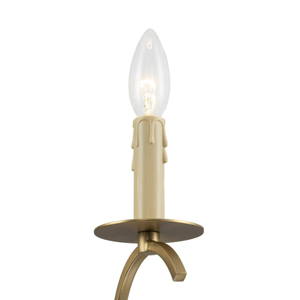 Chandelierias - Mid - century 5 - Light Candle Style Swooping Arm Chandelier - Chandelier - Brass -