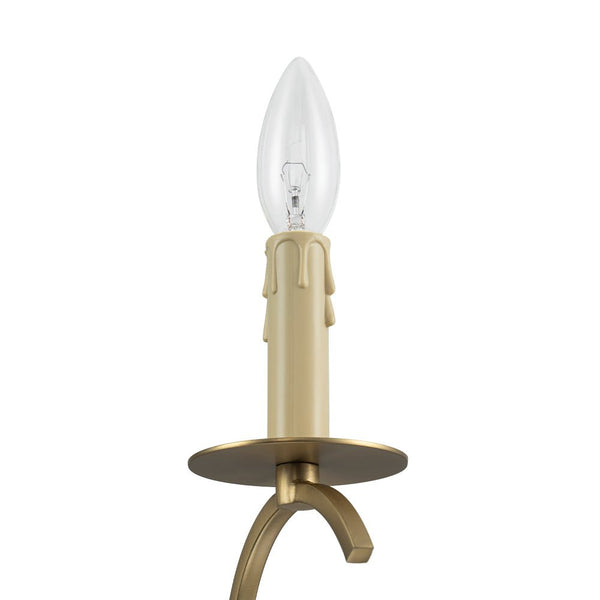 Chandelierias - Mid - century 5 - Light Candle Style Swooping Arm Chandelier - Chandelier - Brass -