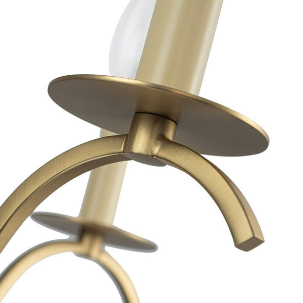 Chandelierias - Mid - century 5 - Light Candle Style Swooping Arm Chandelier - Chandelier - Brass -