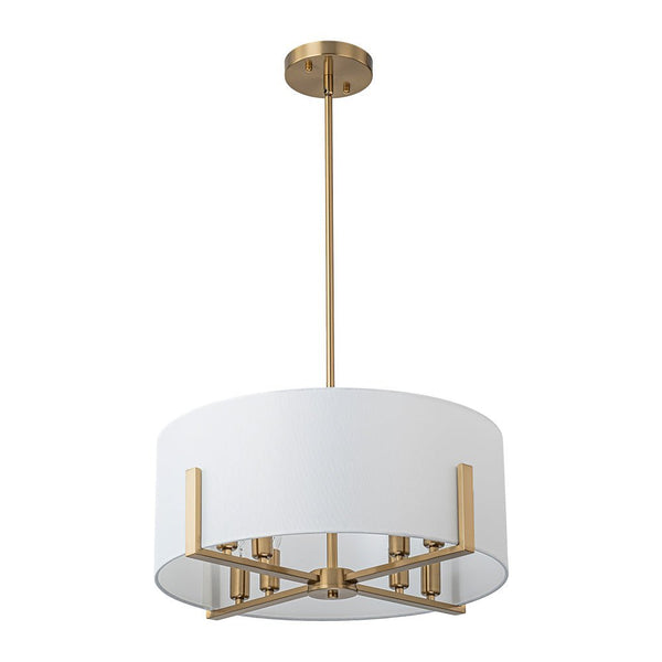 Chandelierias - Mid - century 8 - Light Drum Semi - Flush Mount /Pendant - Chandeliers - Black -