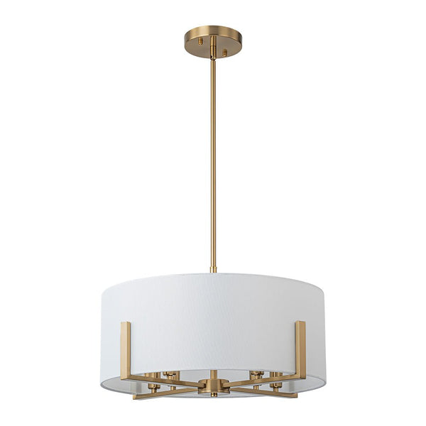 Chandelierias - Mid - century 8 - Light Drum Semi - Flush Mount /Pendant - Chandeliers - Black -