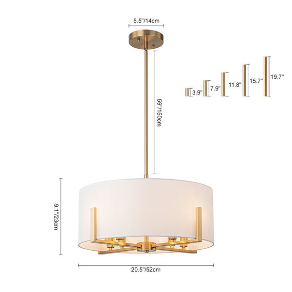 Chandelierias - Mid - century 8 - Light Drum Semi - Flush Mount /Pendant - Chandeliers - Black -
